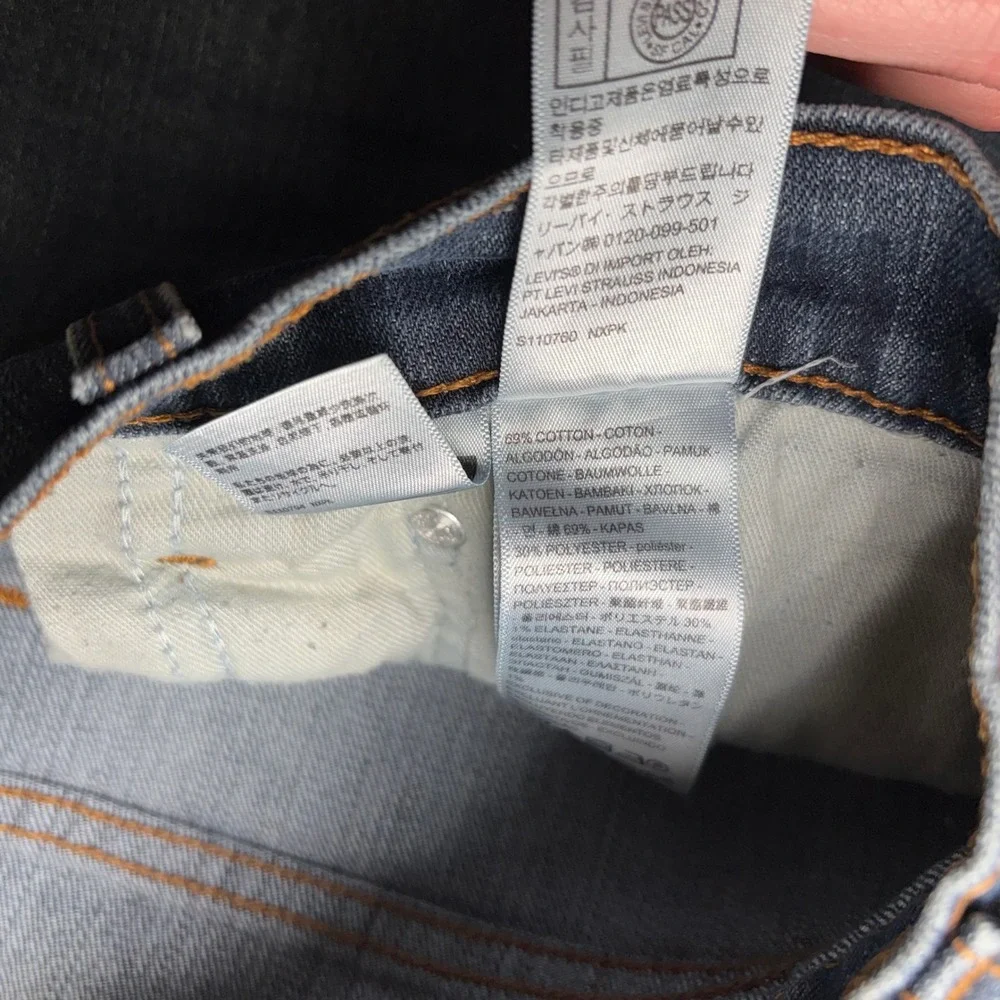 Levi's 512 Slim Taper Jeans Mens 36x31 Blue Faded Denim Stretch Pants Dark wash
